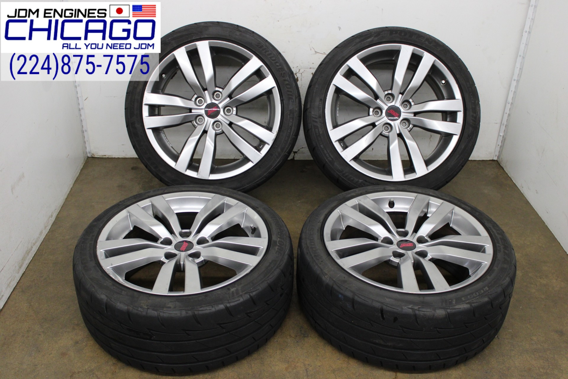 JDM 5X114.3 BOLT PATERN RIMS + BRIDGESTONE 245/40/R18-97W TIRES SET OF 4 