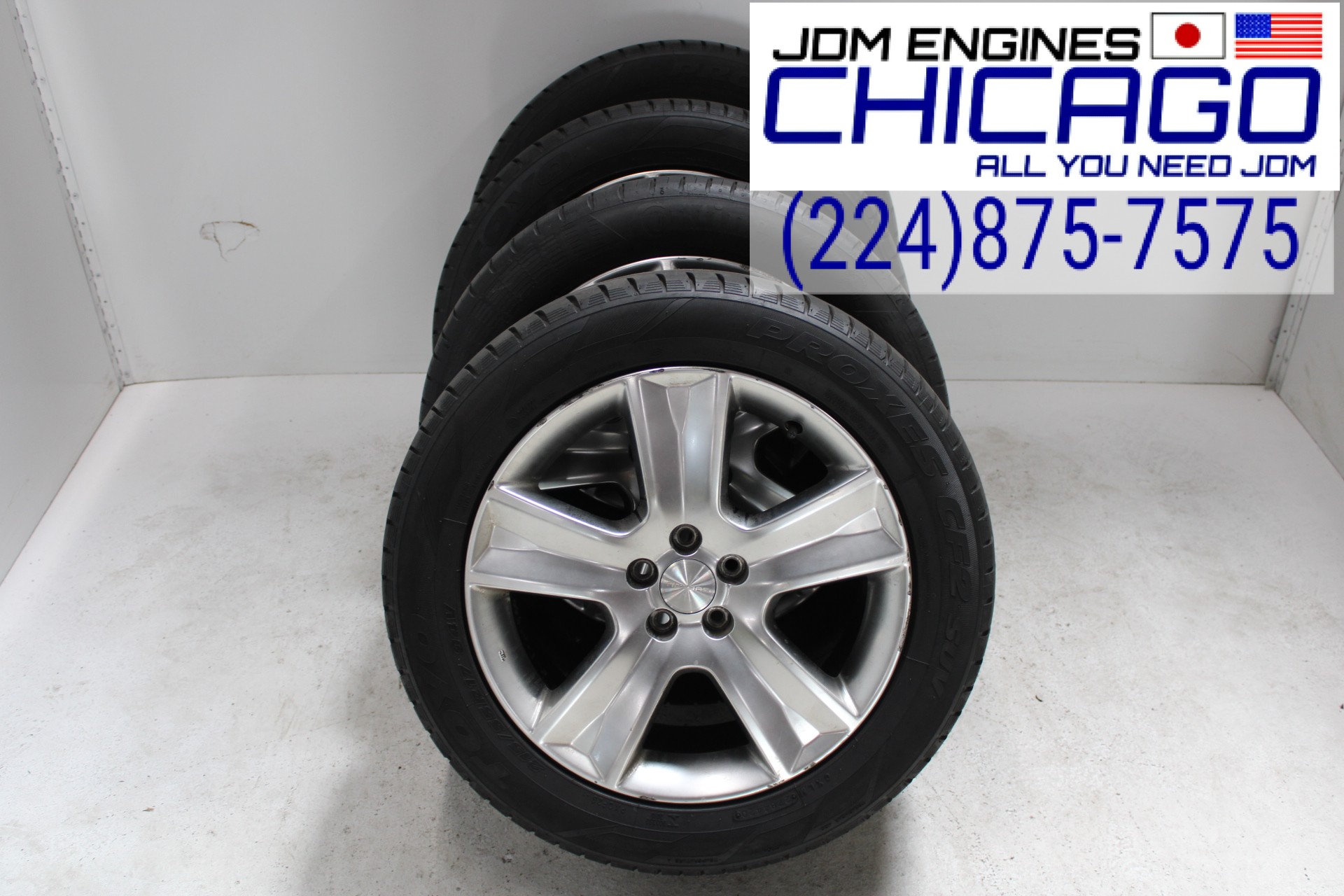 JDM SUBARU 5X100 BOLT PATERN 17X7JJ RIMS + TOYO PROXES 215/55/R17 TIRES SET OF 4