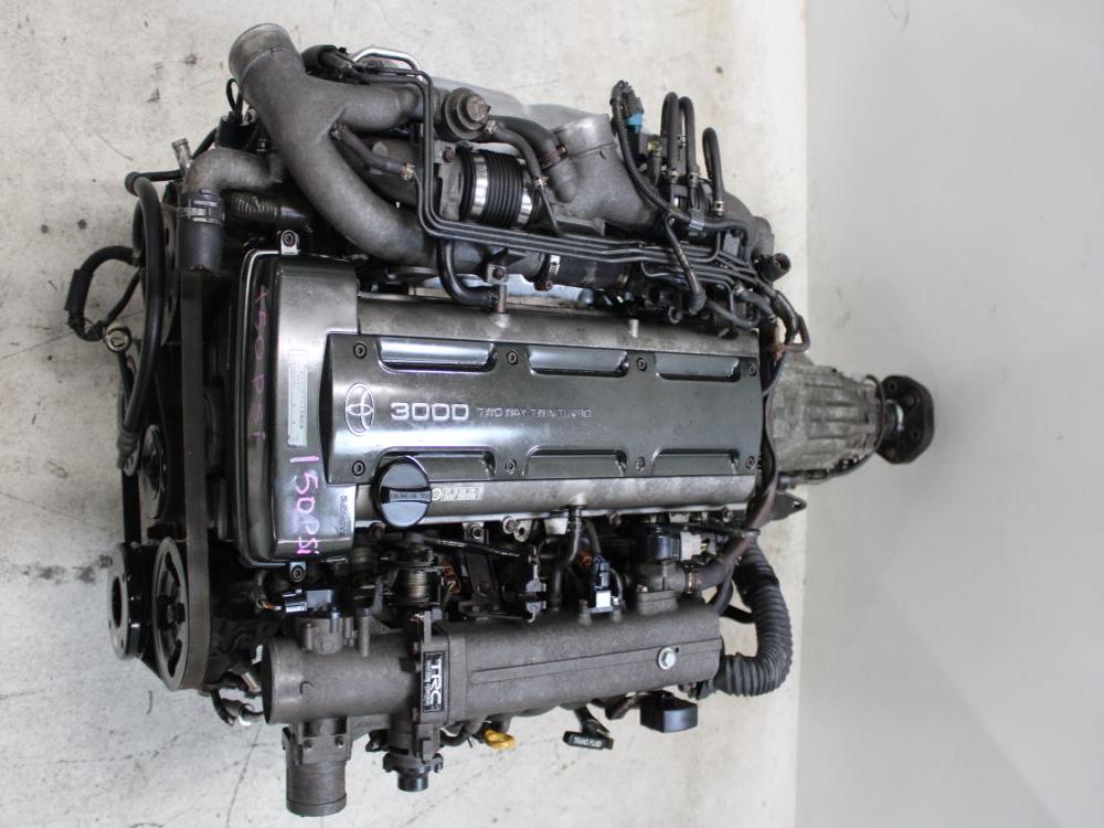 JDM TOYOTA 2JZ-GTE 3.0L TWIN TURBO NON VVTI ENGINE WITH A/T + WIRING & ECU: Image 4
